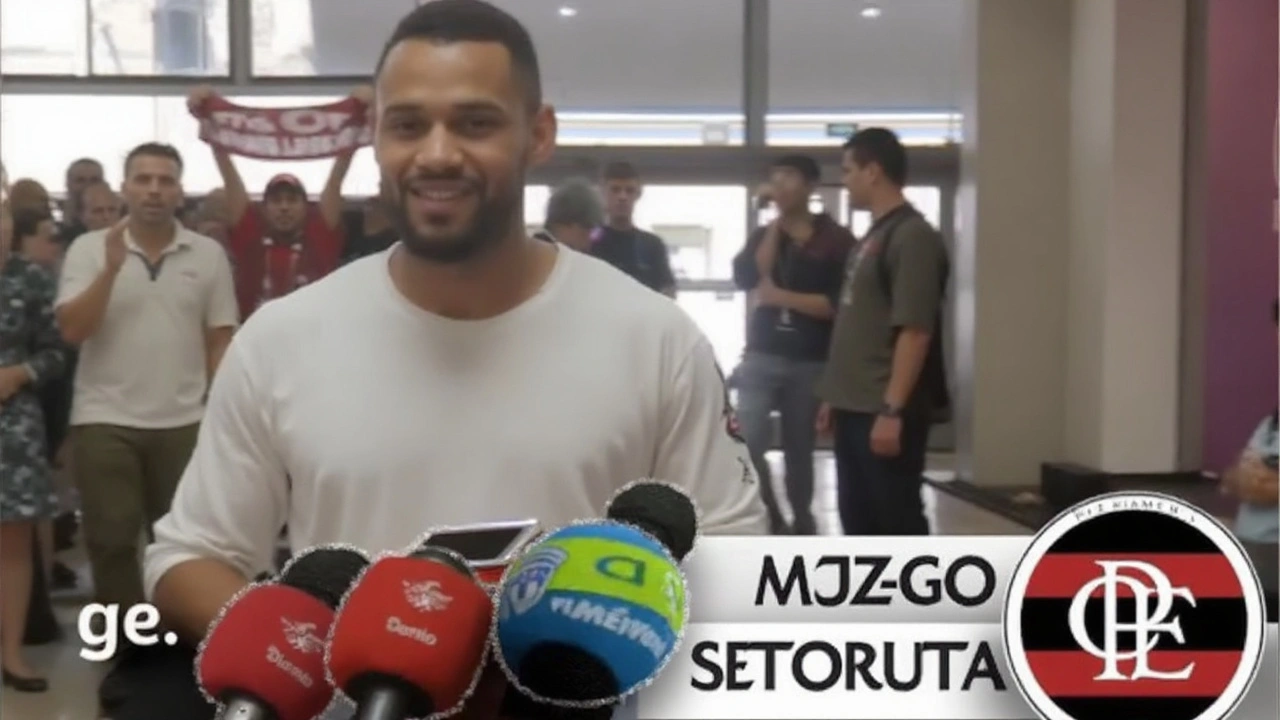 Juninho desembarca no Rio para assinar com Flamengo e é homenageado com música de Guerrero